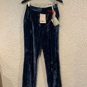 OFF- white Navy Velvet Pants